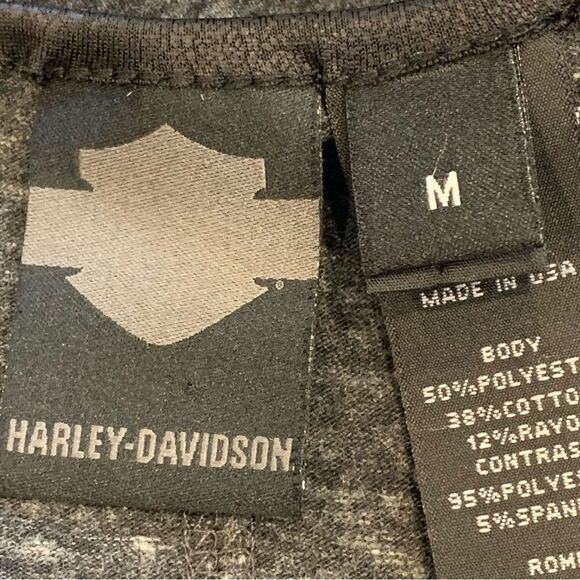 Harley Davidson Gray Short Sleeve Henley Size Medium - Picture 5 of 10